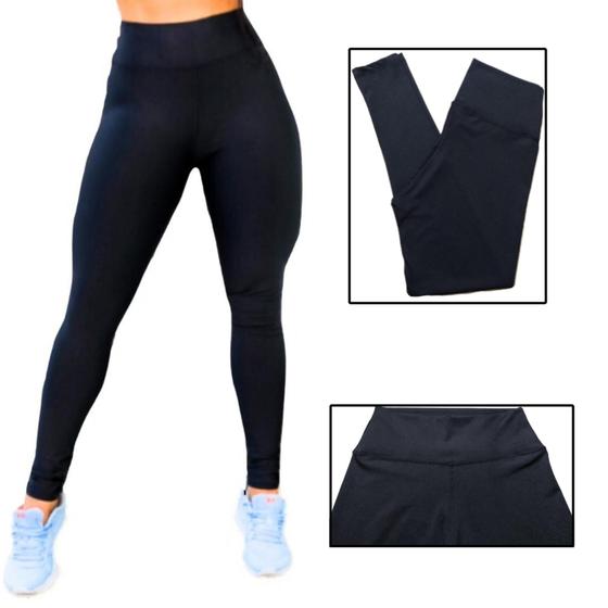 Imagem de Kit 2 Calça Legging Feminina Suplex Cintura Alta Fitness Compressão