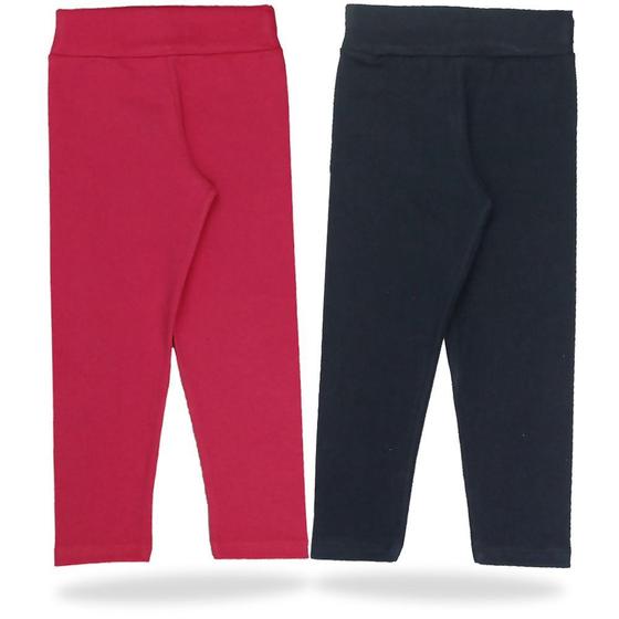 Imagem de kit 2 Calça Legging Infantil com Elástico Na Cintura Menina 1 Ao 8 Anos