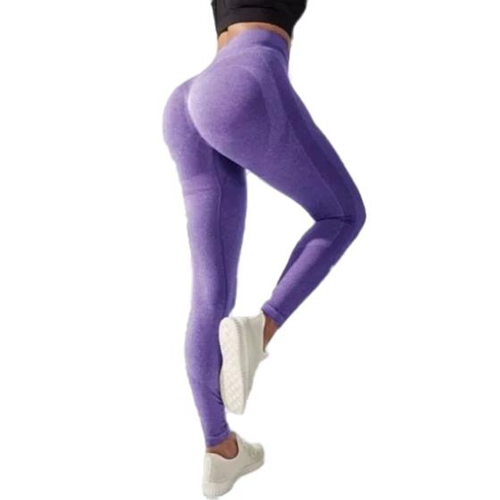 Imagem de Kit 2 Calça Legging Levanta Bumbum Academia Tiktok Cintura Alta Blogueira