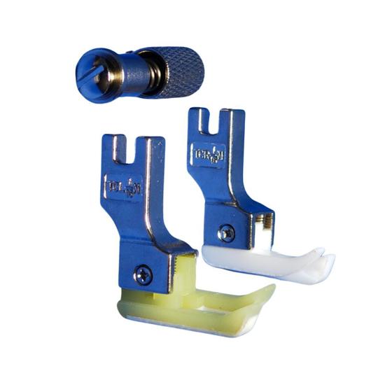 Imagem de Kit 2 Calcador de Teflon Pesponto Compensado 2mm 1/16N Direito e Esquerdo Com Engate Rápido