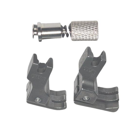 Imagem de Kit 2 Calcador Pesponto Compensado 5mm 3/16E Direito e Esquerdo Com Engate Rápido