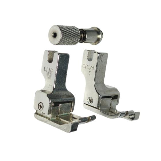 Imagem de Kit 2 Calcador Pesponto Compensado 6mm 1/4E Direito e Esquerdo Com Engate Rápido