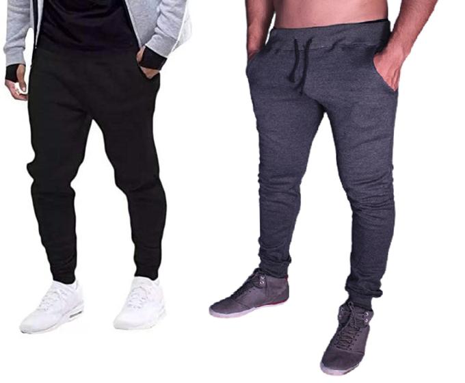 Imagem de Kit 2 Calças De Moletom Masculinas Jogger Academia/Slin