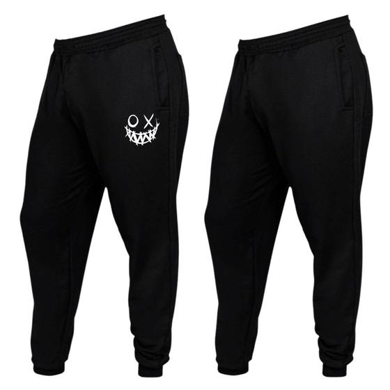 Imagem de Kit 2 Calças De Moletom Modelo Jogger Masculina Flanelada