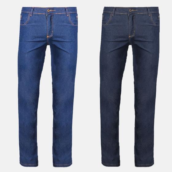 Imagem de Kit 2 Calças Jeans Masculina Com Elastano Bolso Tradicional