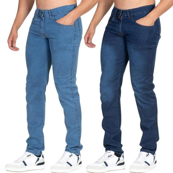 Imagem de Kit 2 Calças Jeans Masculina Skinny Confortável com Elastano