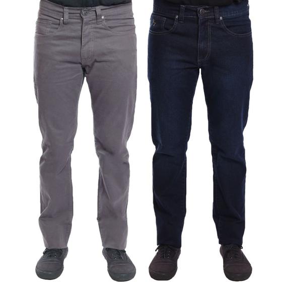 Imagem de Kit 2 Calças Jeans R7Jeans Masculina Modelo Tradicional Cintura Média