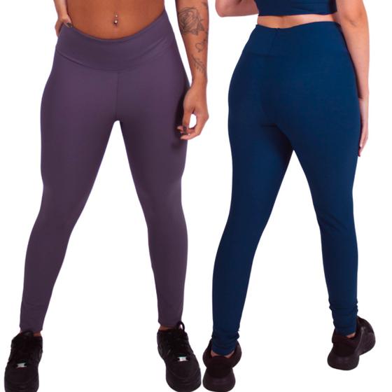 Imagem de Kit 2 Calças Legging Feminina Poliamida Sem Transparência