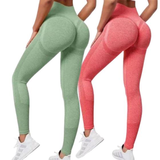 Imagem de Kit 2 Calças Legging Levanta Bumbum Push Up Academia Yoga