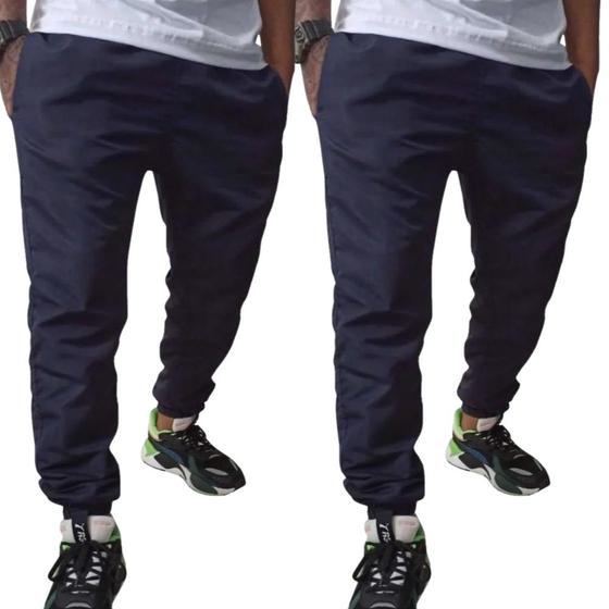 Imagem de Kit 2 Calças Tactel Modelo Jogger Muito Leve Masculina