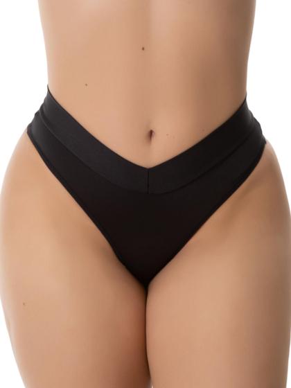 Imagem de Kit 2 Calcinha Fio Dental Duplo Cós Médio Tanga Cinta Modeladora Conforto Lingerie Feminina