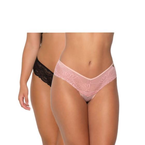 Imagem de Kit 2 Calcinha Fio Renda Conforto Feminina Lingerie Mulheres