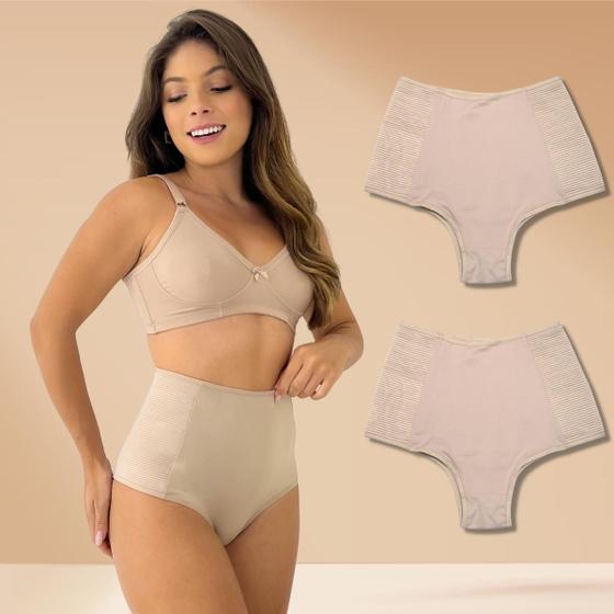 Imagem de Kit 2 Calcinha Modeladora Elástico Lateral Anti Culote Rupee