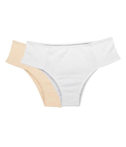 Imagem de Kit 2 Calcinhas Branco/Nude Love Secret 819302 Laterais Sem Elástico