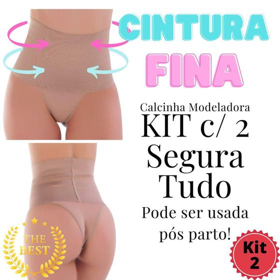 Imagem de Kit 2 Calcinhas Cinta Modeladora Afina Cintura Fit  Mirna - Silvest Lingerie