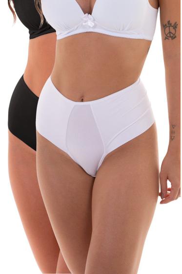 Imagem de Kit 2 Calcinhas Fio Lateral Larga Branco e Preto