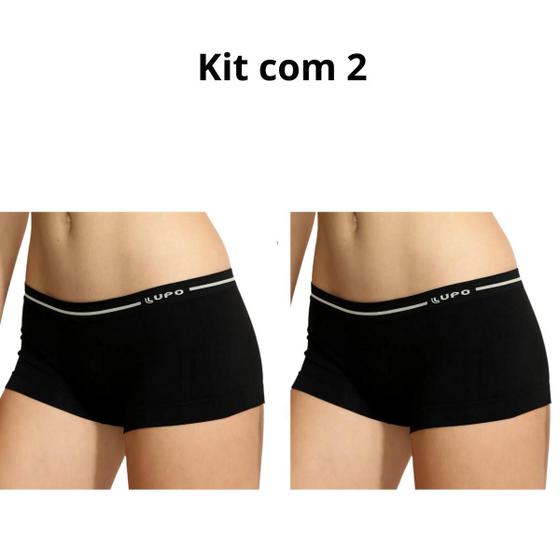 Imagem de Kit 2 Calcinhas Loba Cueca Boxer Feminina Sem Costura Lupo Antimicrobial 41800