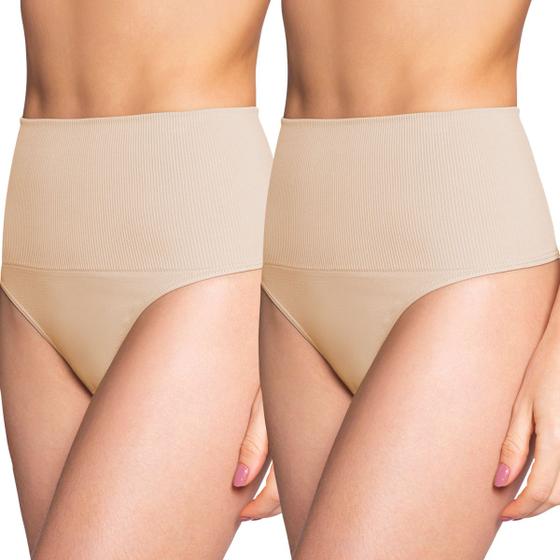 Imagem de Kit 2 Calcinhas Modeladora Lupo Cinta Redutora Slim Reduz Diminui Barriga Afina Modela Cintura