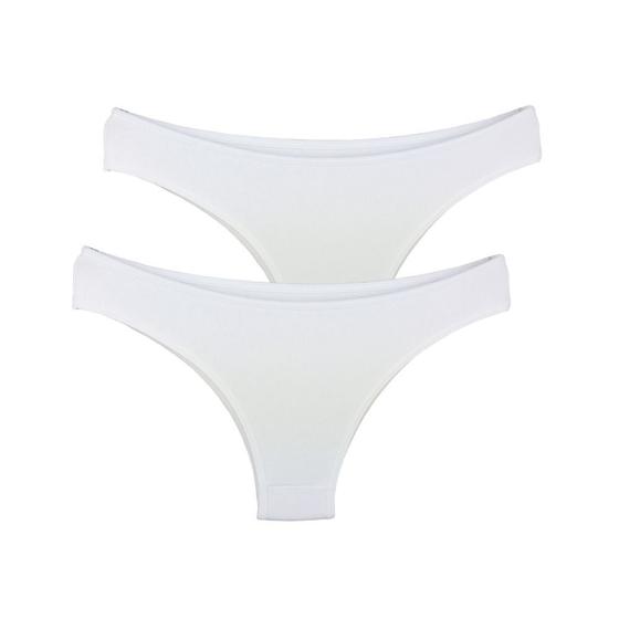 Imagem de Kit 2 Calcinhas Tanga Try Basics Algodão Cotton Básica Lisa Moda Lingerie