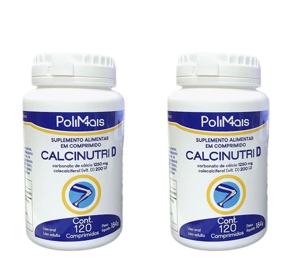 Imagem de Kit 2 Calcinutri D Carbonato De Cálcio 1250mg + Vit D 120 Comprimidos