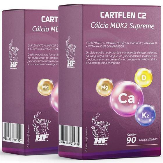 Imagem de Kit 2 Calcio + Magnésio +Vitaminas D E K 90 Comprimidos