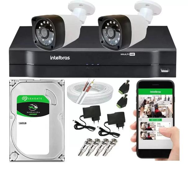 Imagem de Kit 2 Camera de Segurança Full Hd Dvr Mhdx Intelbras