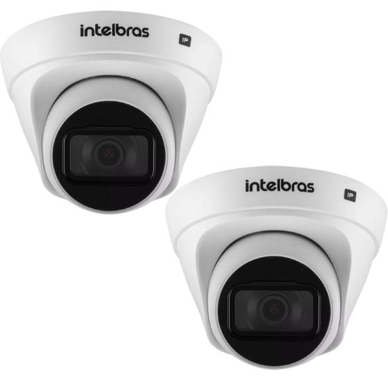 Imagem de kit 2 Camera Dome IP Intelbras VIP 1230 D Full HD 1080p Lente 2.8mm 30m IR PoE IP67 H.265