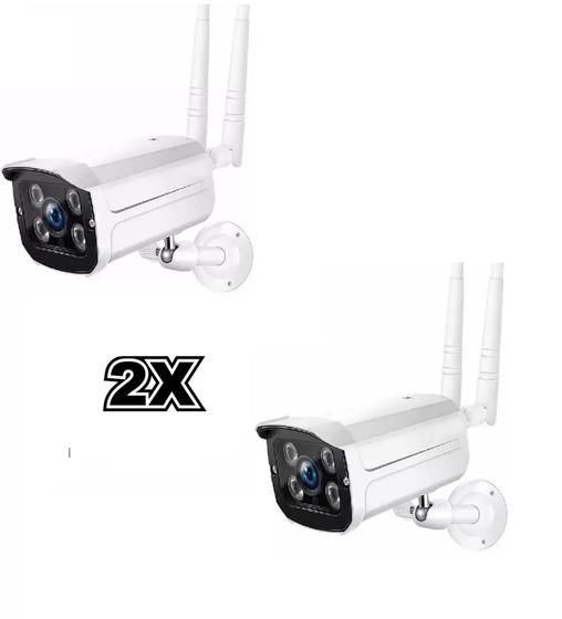 Imagem de kit 2 Camera Ip Externa A Prova D Agua Wifi Visao Noturna Hd Ip65