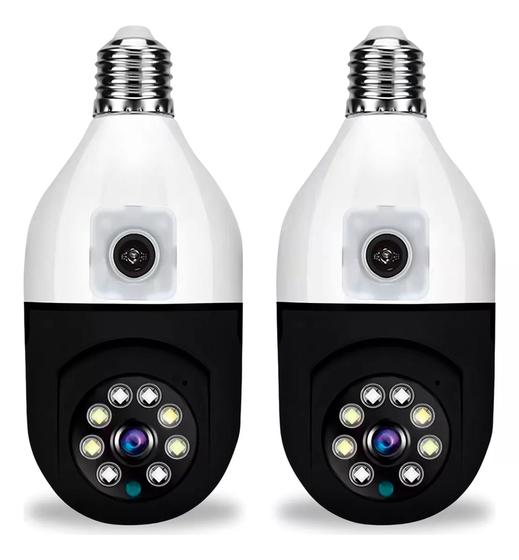Imagem de KIt 2 Câmera Lâmpada Fullhd Wifi Com Visao Dupla E Noturna Sem Fio Facil Instalação