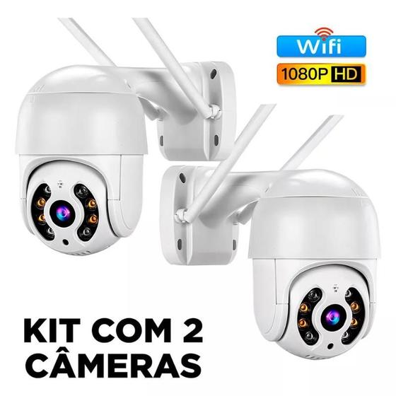 Imagem de Kit 2 Camera WIFI- 5G Externa IP66 a Prova D'água app yoosee, Infravermelho 28 LEDs Alarme Wifi Hd Sensor De Movimento