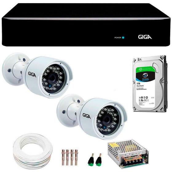 Kit 2 Câmeras de Segurança 5MP 30m Infravermelho de Visão Noturna