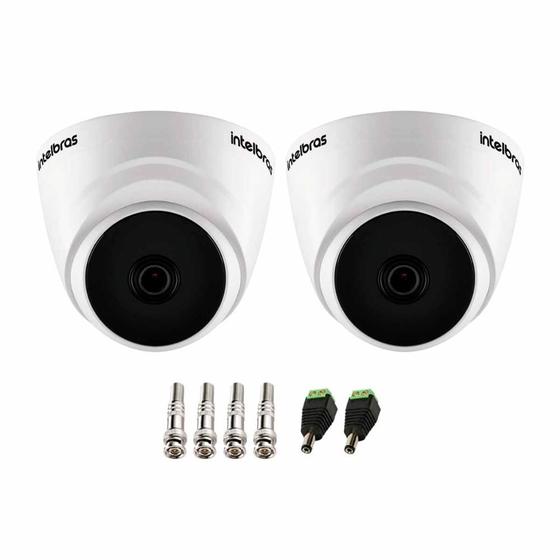 Imagem de Kit 2 Câmeras Dome VHL 1220 D G2 HDCVI 2 megapixels Intelbras Visão Noturna 20m com Modo de Operação Full HD 1080p + Conectores