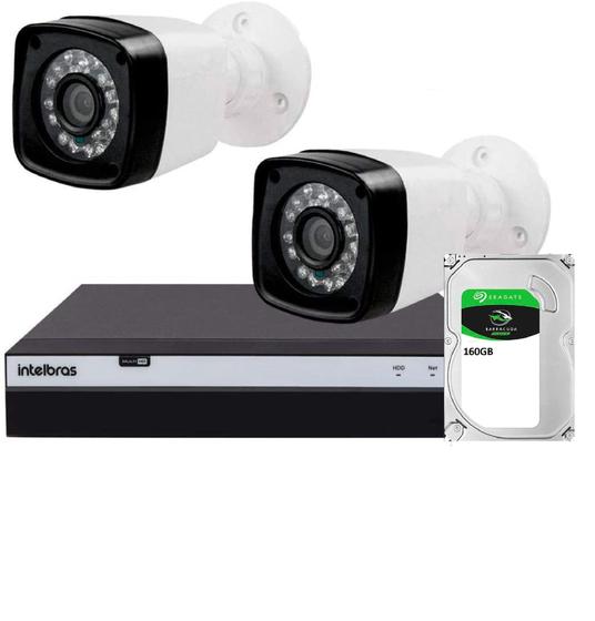 Imagem de Kit 2 Câmeras Full HD 1080p + DVR Intelbras MHDX 3104 c/HD 160gb