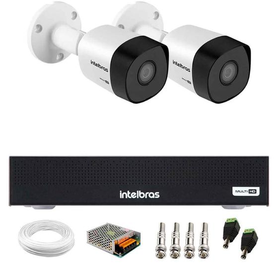 Imagem de Kit 2 Câmeras Intelbras VHD 3230 B G7 Bullet Full HD 1080p Multi HD IP67 + DVR Intelbras MHDX 3004-C 4 Canais