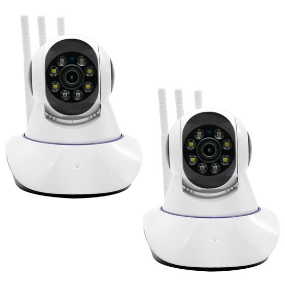 Kit 2 Câmeras Ip 3 Antenas Wifi 3ª Geração Visão Noturna RY Câmera