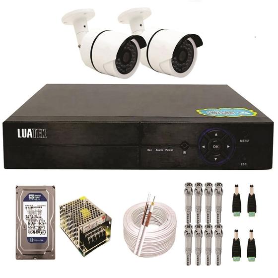 Imagem de Kit 2 Câmeras Segurança Hd Dvr 4 Canais HD 160Gb