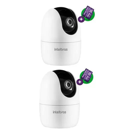 Imagem de Kit 2 Câmeras Wi-Fi  360 Com Alarme e Armaz Nuvem + Cartão de Memória 32 GB iM4 C Intelbras