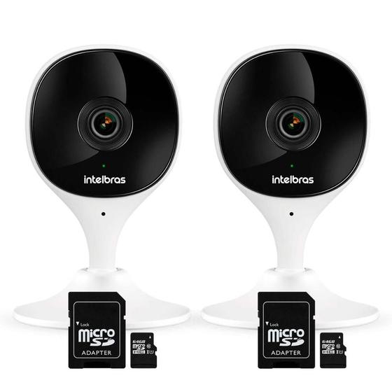 Imagem de Kit 2 Câmeras Wi-Fi com Aúdio e Inteligência Artificial iMX C Intelbras Visão Superwide + 02 Cartão De Memória 64gb