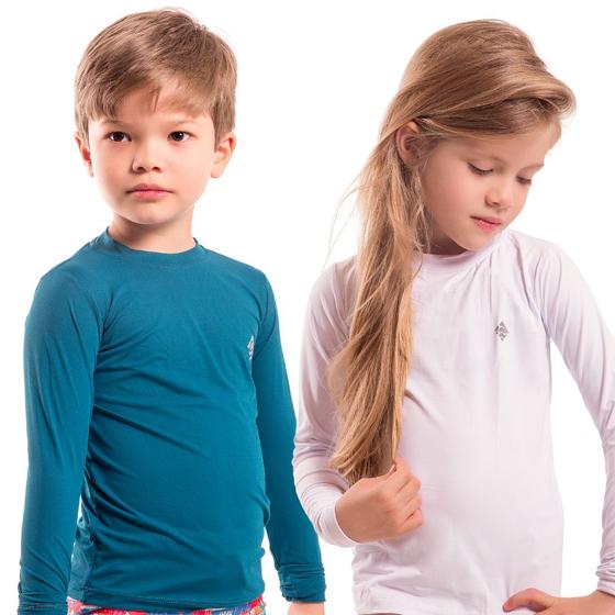 Imagem de Kit 2 Camisa Blusa Infantil Proteção Solar UV 50