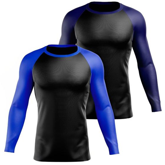 Imagem de Kit 2 Camisa Blusa Térmica Manga Longa Dryfit Academia Treino Pescaria Esportiva Fitness Solar UV+50
