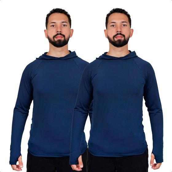 Imagem de Kit 2 Camisa Blusa Térmica Segunda Pele Masculina Frio Uv50+