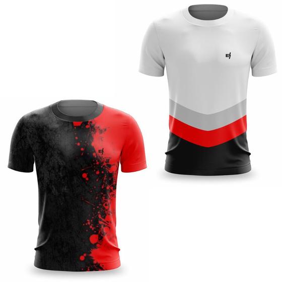 Imagem de Kit 2 Camisa Masculina Dry Fitness Funcional Ciclismo Camiseta Academia Ciclismo Beach Tennis