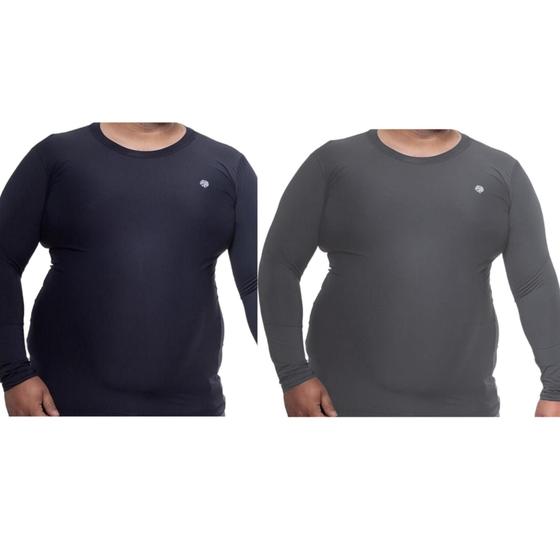 Imagem de Kit 2 Camisa Térmica Masculina Plus Size Segunda Pele Uv Envio Imediato