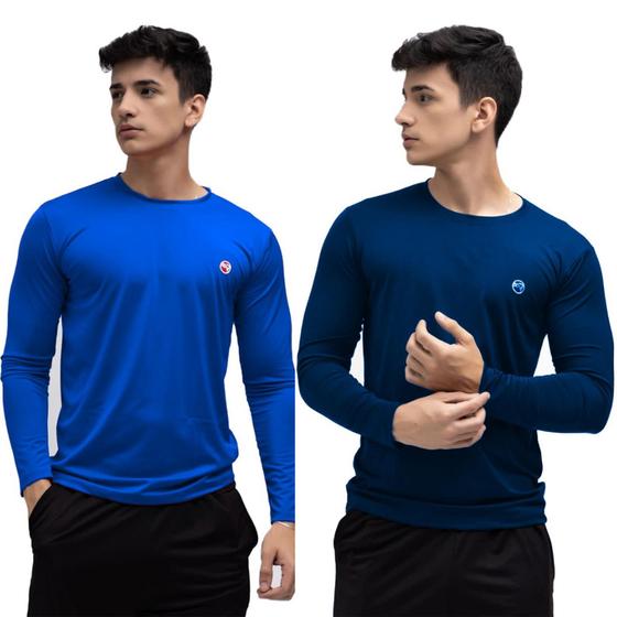 Imagem de Kit 2 Camisa Térmica Masculina Proteção Uv 50+ Segunda Pele