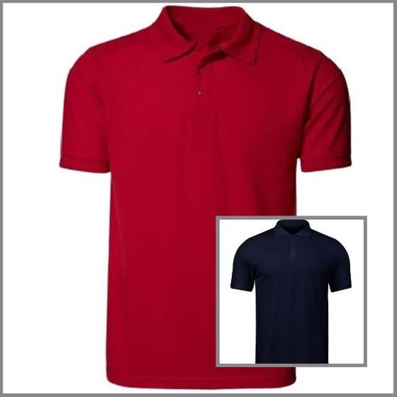 Imagem de Kit 2 Camisas Polo Masculina Piquet 100% poliéster