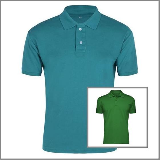 Imagem de Kit 2 Camisas Polo Masculina Piquet 100% poliéster