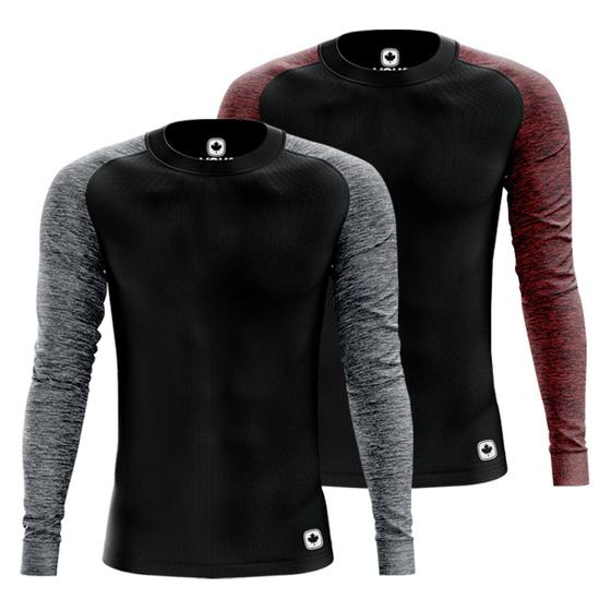 Imagem de Kit 2 Camisas Térmicas Proteção Solar Dryfit Segunda Pele uv50+