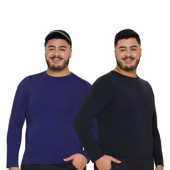 Imagem de Kit 2 Camisas Térmicas Selene Proteção UV Plus Size Masculina