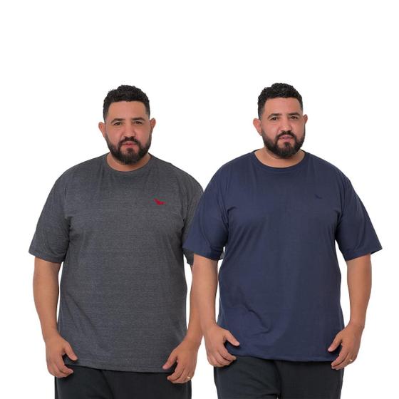 Imagem de Kit 2 Camiseta Básica Plus Size Ridens Melhor Qualidade Veja