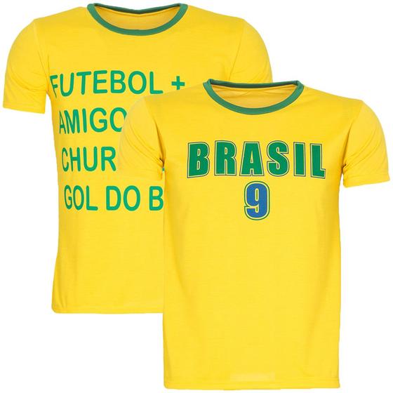 Imagem de Kit 2 Camiseta Do Brasil Masculina Copa Do Mundo Manga Curta